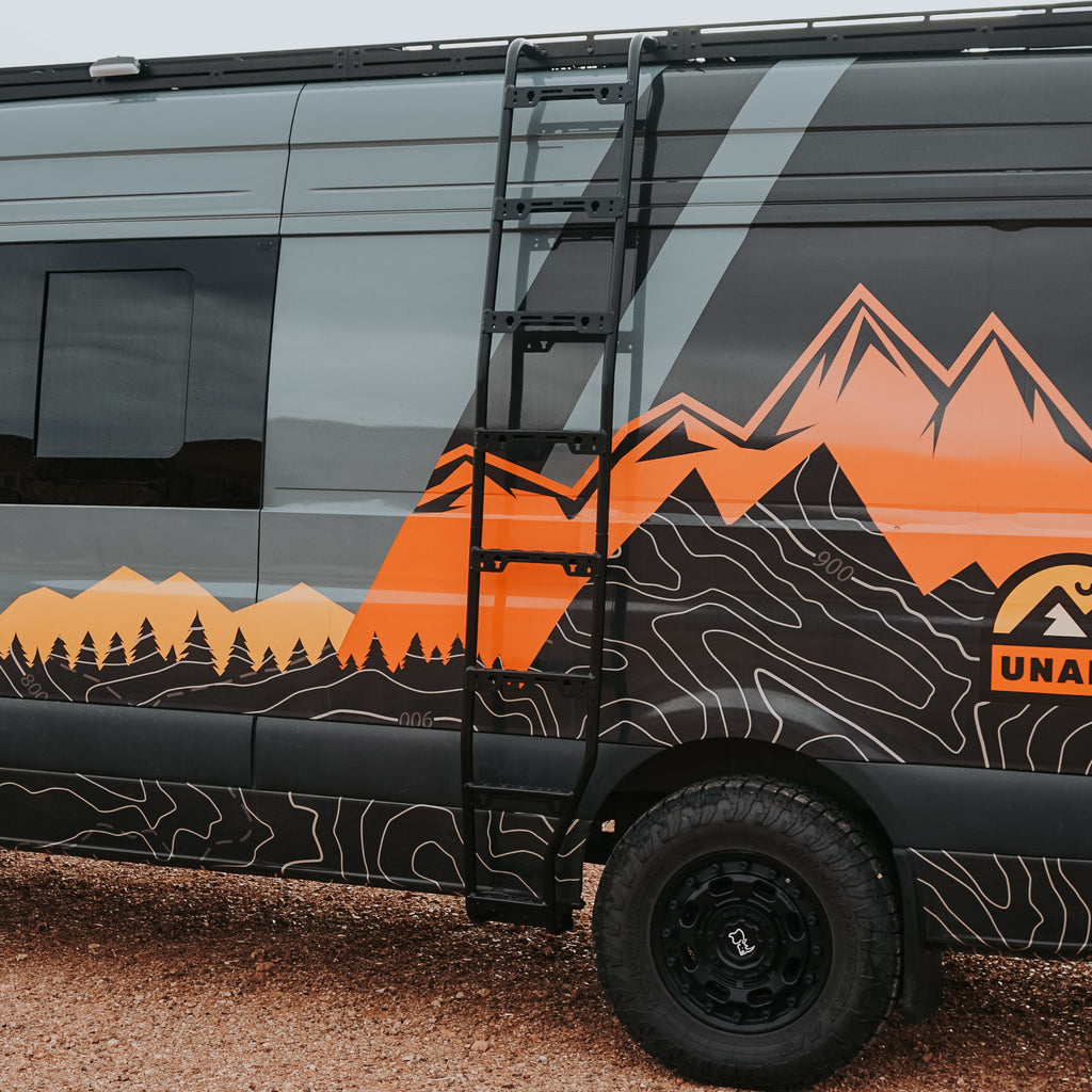 Pre-Order | Sprinter Side Mount Ladder - Wheel Wrap