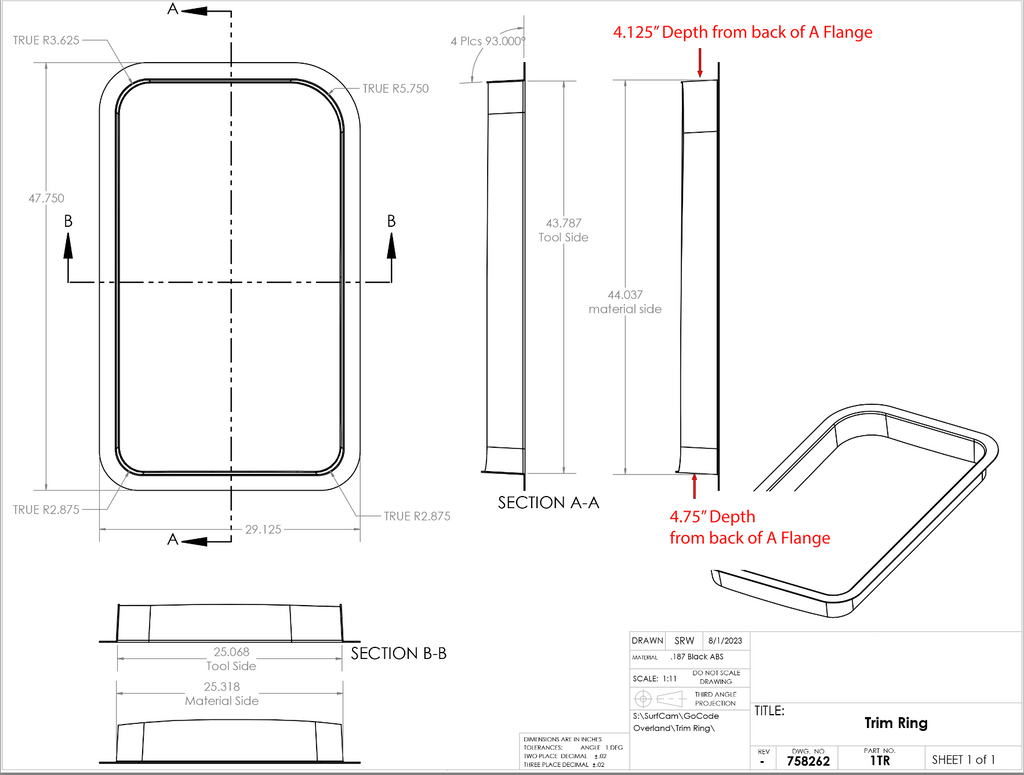 Ford Transit Window Driver Forward AMA Trim Ring