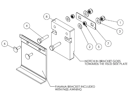 F45s AWNING BRACKETS - SET OF 3