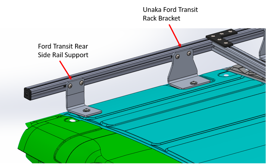 FORD TRANSIT - 148EXT REAR STANDARD ROOF RACK BRACKETS - SET OF 2