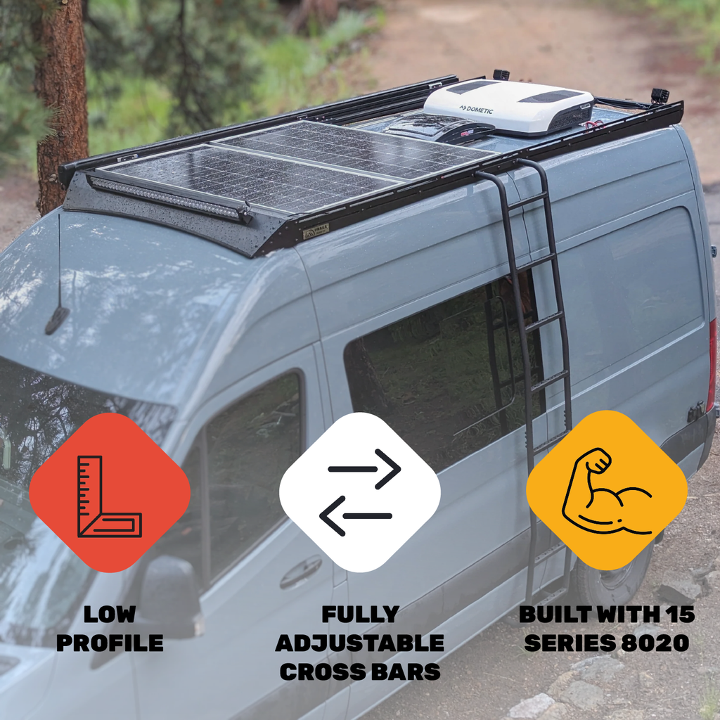 Mercedes Sprinter Roof Rack - Premium Light Bar - 170" EXT High Roof